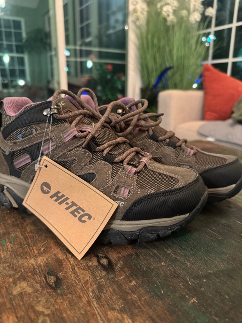 Hi-Tec Brown and Pink Women's Hiking Sneakers